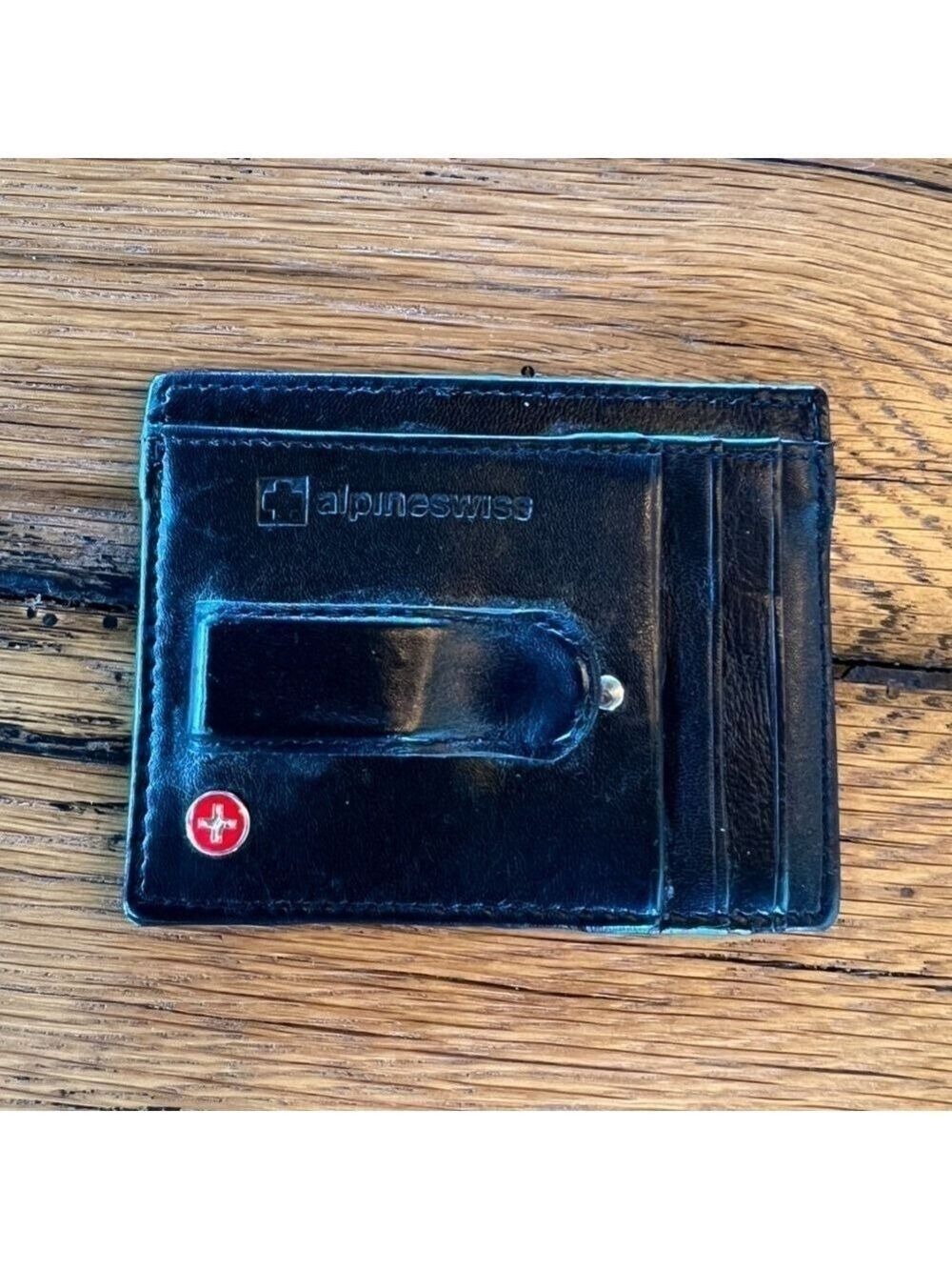 Alpine Swiss Black Card Holder Wallet